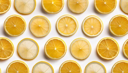 lemon slices pattern on white