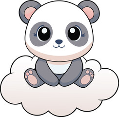 A cute cartoon baby panda bear illustration is a vector design