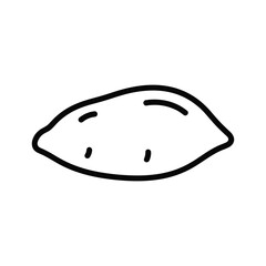 Illustration of sweet potato isolated on white background for healthy food concept