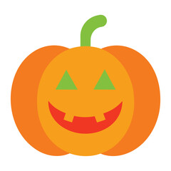 Clean vector style halloween pumpkin icon for festive designs