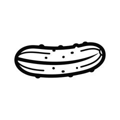 Line art drawing of pickle vegetable for fermentation concept illustration