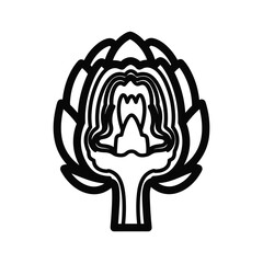 Line art of artichoke vegetable for healthy food concept vector element