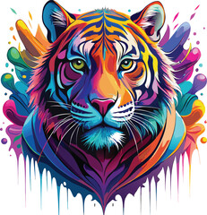 Vector illustration of a powerful tribal tiger head logo vector design 