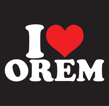 I love orem city landmark silhouette design isolated on transparent background