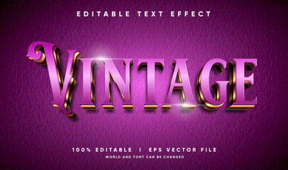 vintage 3d vector text effect with modern style