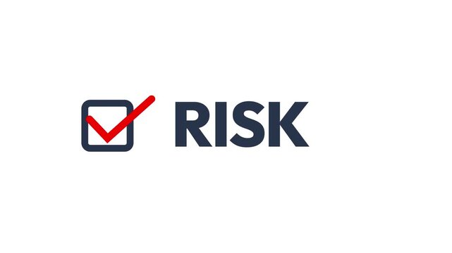 Checklist marking Risk with red tick in the box, 4k footage close up. Business strategy, taking risk.