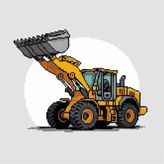 Pixel Art Construction Loader Vehicle