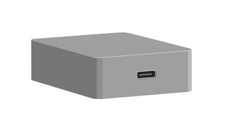 Gray rectangular power adapter