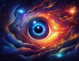 cosmic eye in swirling galaxy
