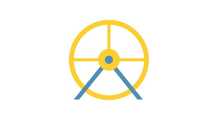 Yellow wheel with blue support