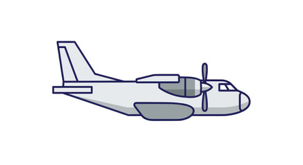 Gray propeller plane illustration