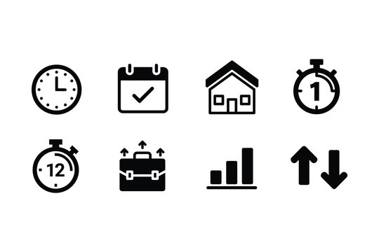 Collection of Business and Finance Icons Representing Growth 