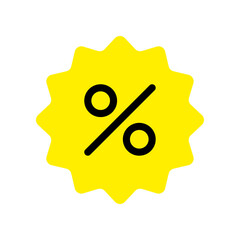 Yellow percentage discount icon