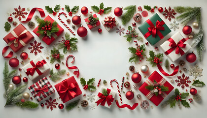 Merry Christmas greeting card, white background