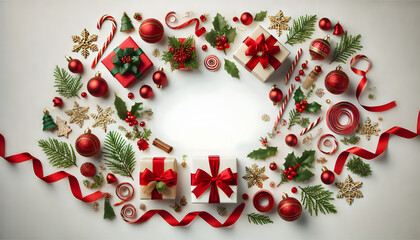 Merry Christmas greeting card, white background