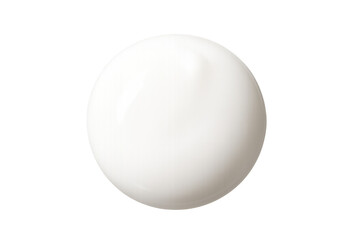 White cream drop showing smooth texture for cosmetic skincare, beauty, and hygiene. Isolated on a transparent background