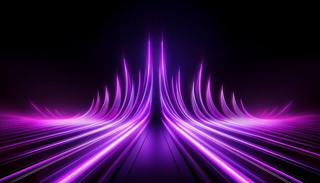 purple gradient light on black background m abstract glowing striped design with futuristic neon effect and digital aesthetic - Powered by Adobe