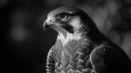 A majestic bird of prey with a focused gaze