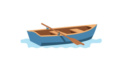 Simple illustration of blue rowboat