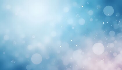Obraz premium blue winter abstract background with snowflakes and sparkling bokeh