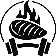 Energetic silhouette of food fuel for a workout