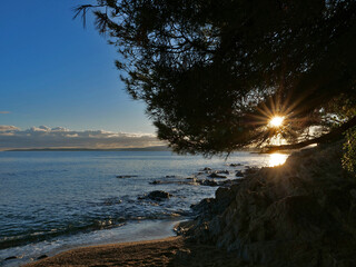 Coucher de soleil sur la mer