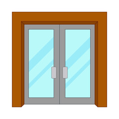 Modern Glass Double Door Vector Illustration. Perfect for architectural projects, real estate presentations, interior design concepts, construction materials, home improvement graphics.