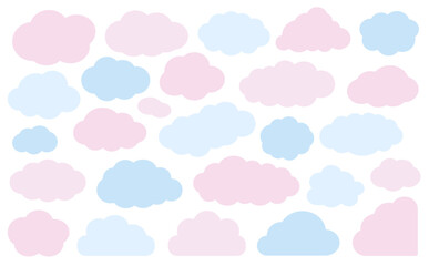 パステルカラーの雲型のもくもくフレームセット