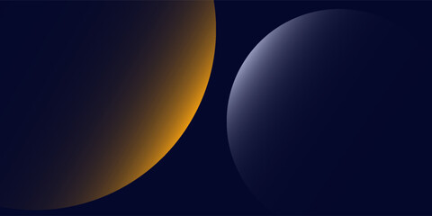 Navy blue abstract background with halftone golden lines delicate pattern. Small light spot box. Curve line, cosmic galaxy space. Festive BG for social media, birthday party invitation.