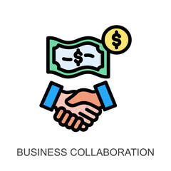 Business Collaboration lineal color icon