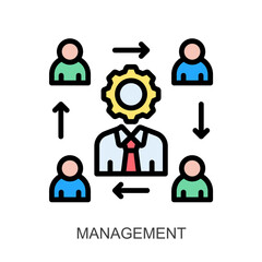 Management lineal color icon