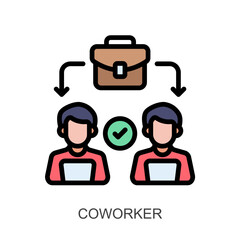 Coworker lineal color icon