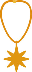 Gold Necklace with Star Pendant Illustration