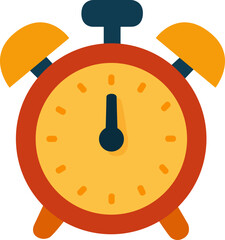 Illustration of a Red and Yellow Alarm Clock