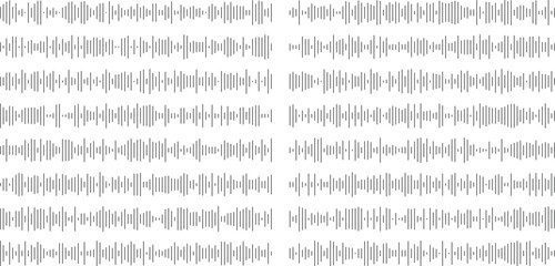 Abstract Audio Waveform Equalizer Background for Music and Sound Design,Set of voice message equalizer. Voice sound line with broken lines isolated on white background. Vortex, sonar wave, soundwave,