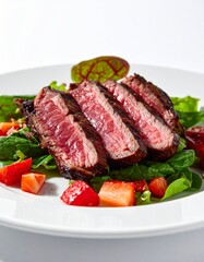 Hochdetaillierte Food-Pr&auml;sentation eines saftigen, perfekt gegrillten Steaks