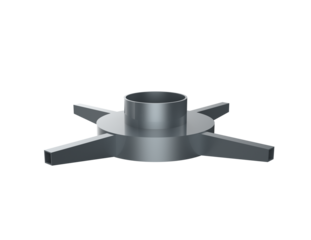 Heavy-Duty Rotary Spreader Vane Assembly: Precision Engineering Mechanical 3D Model Asset. Essential Agricultural Centrifugal Feed Impeller Part for Large-Scale Farming Technology; Isolated PNG