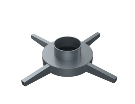 Heavy-Duty Rotary Spreader Vane Assembly: Precision Engineering Mechanical 3D Model Asset. Essential Agricultural Centrifugal Feed Impeller Part for Large-Scale Farming Technology; Isolated PNG