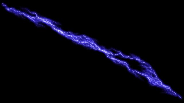 Animated lightning overlay with continuous electric bolts flashing in loopable motion element designed for seamless integration in visual content.lue glowing lightning thunderbolt graphic element
