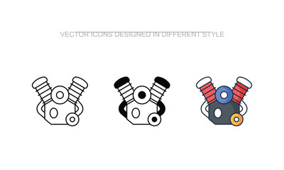 Engine vector design in modern and trendy style icon