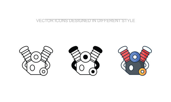 Engine vector design in modern and trendy style icon