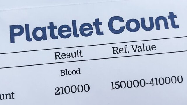 Platelet count report 4k footage medical concept design. White blood cells, red blood cells count concept.
