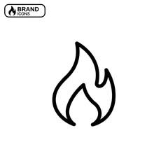 Obraz premium Black and White Flame Icon Vector Graphic Illustration Drawing Fire Heat Symbol Design Digital Art