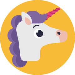 A mythical horse-like creature with a single spiraled horn on its forehead.