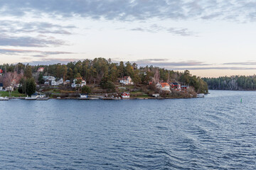 Fototapeta premium Archipelago Island Coastline View at Sunset