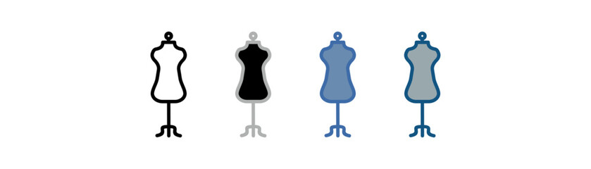 
Mannequin icon set multiple style collection with clothes doll design