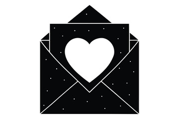 love letter vector icon silhouette illustration