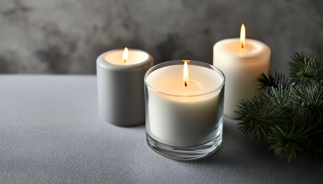 battery candles beautiful led candles as decorative objects on grey table