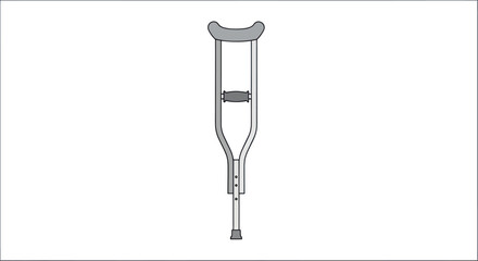 Single grey medical crutch