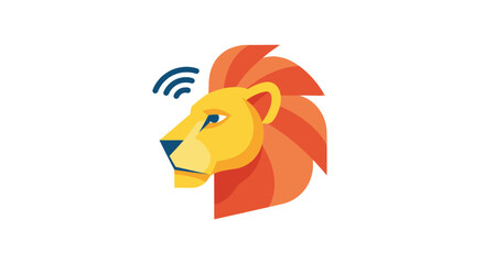 Geometric lion with signal